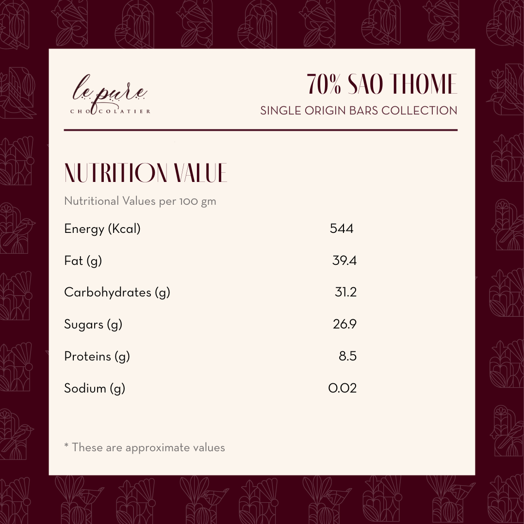 70% Sao Thome Single Origin Dark Chocolate Bar