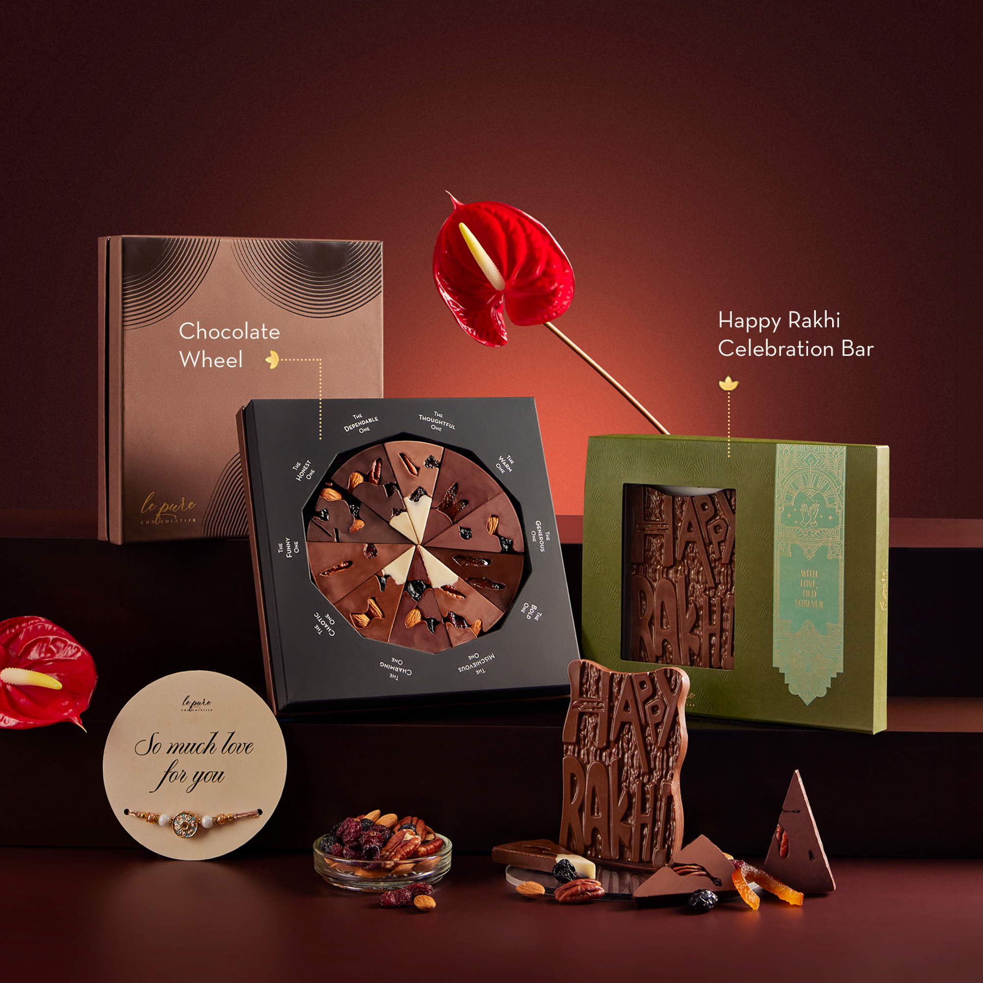 Rakhi bar and Chocolate Wheel combo