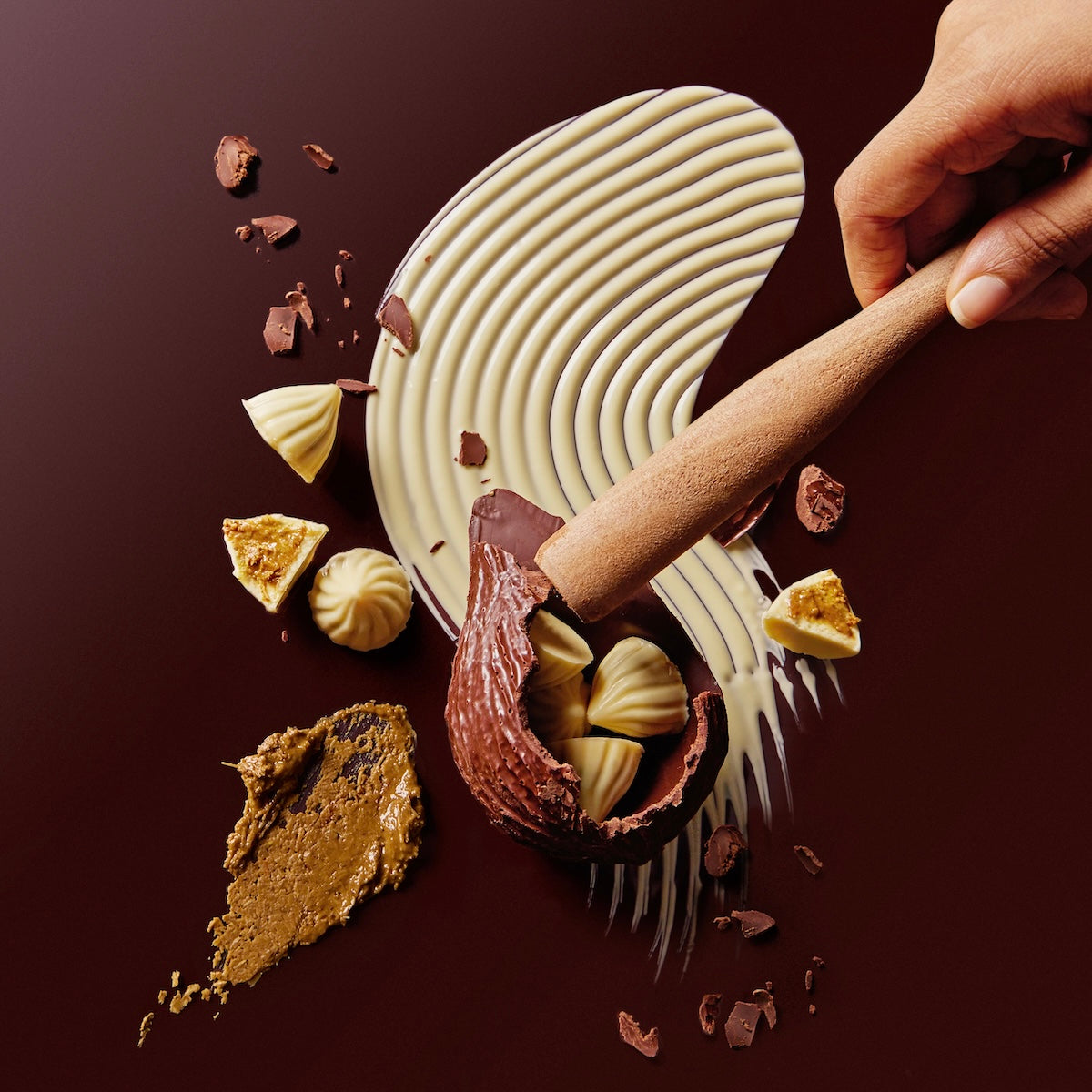 Breakable Chocolate Coconut with Kunafa Modak (Ganesh Chaturthi Special)