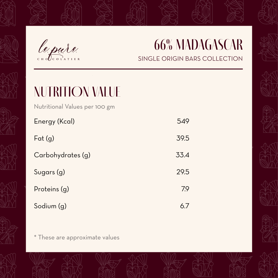 66% Madagascar Single Origin Dark Chocolate Bar
