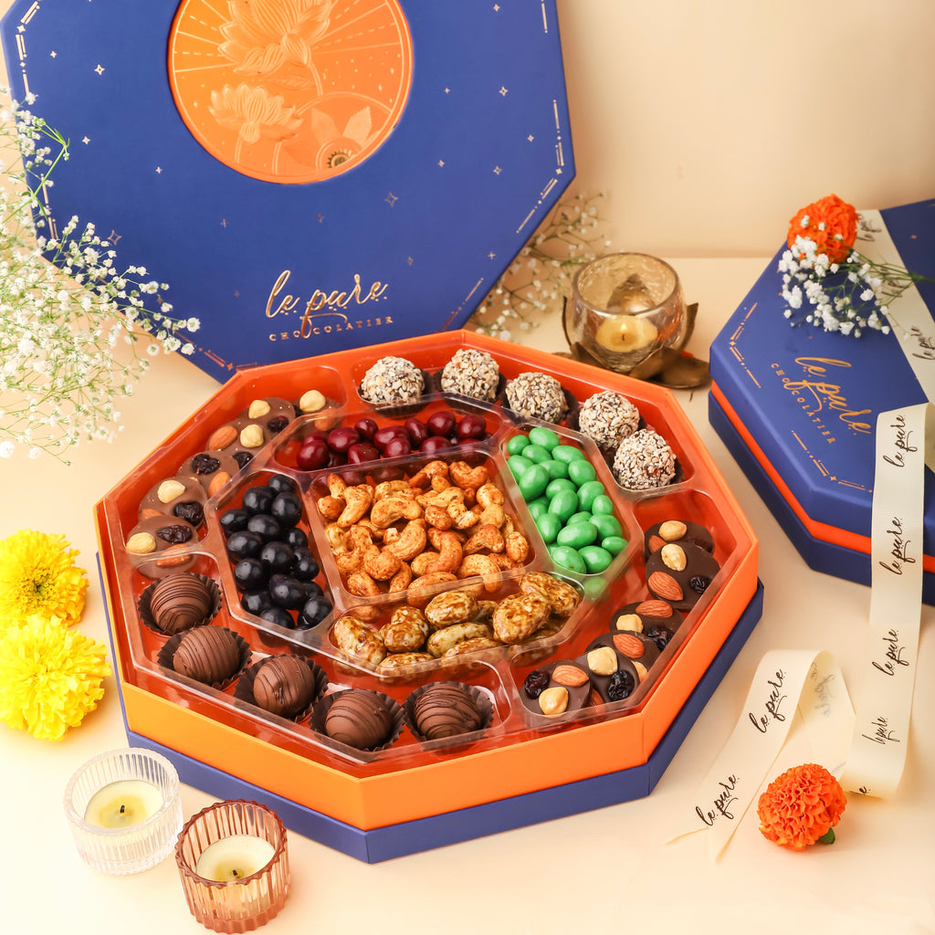 Shop Exquisite Lotus Diwali Gift Hamper | Buy Premium Chocolates Online