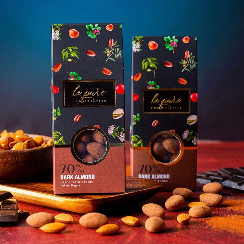 Buy Dark Almond Dragees - Exquisite Chocolates Online | LePure